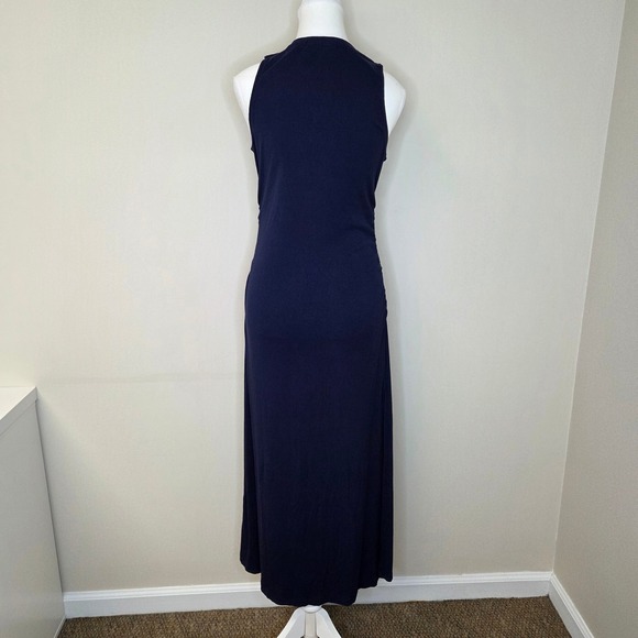 BOSTON PROPER Ribbed Knit Sleeveless Maxi Dress, Navy Blue, Size S - Picture 5 of 9